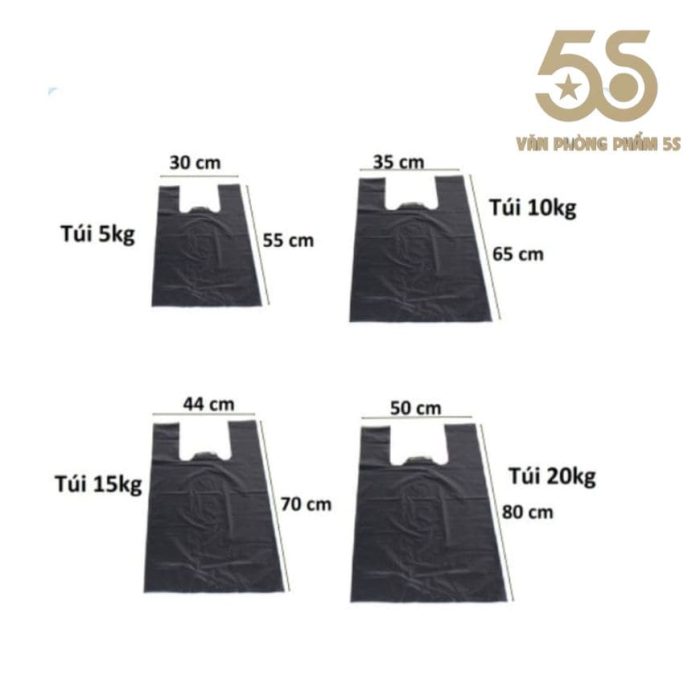 Túi Bóng Đen Nhám - 5Kg, 10Kg, 15Kg, 20Kg