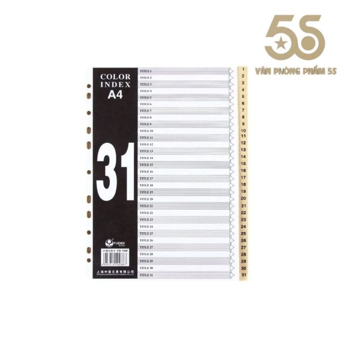 Chia File Nhựa 1-31 XF-31