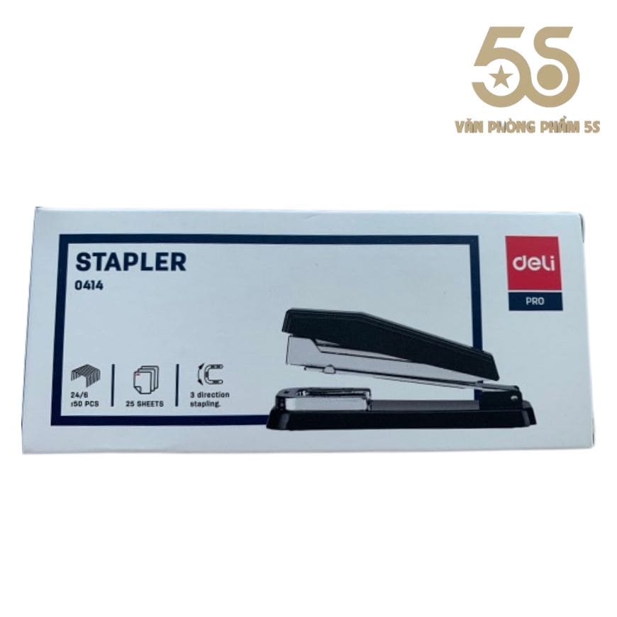 Dập Ghim Số 3 Xoay Chiều Deli 0414 - 25 Tờ