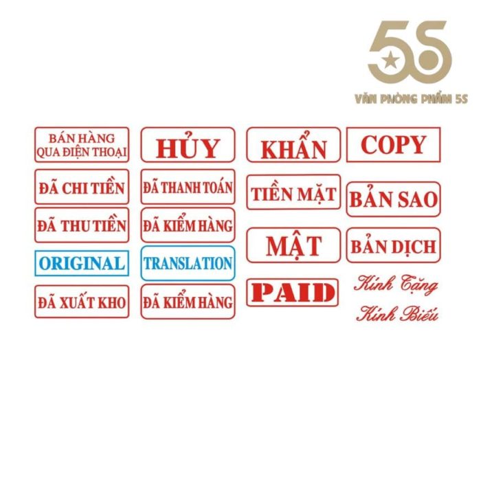Con Dấu Khắc Sẵn S852