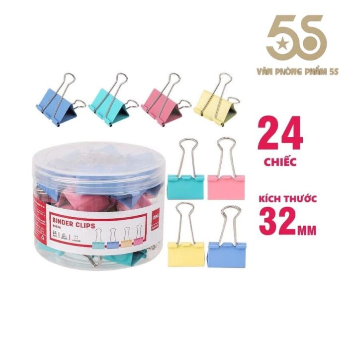 Kẹp Bướm Màu 32mm - Hộp 24 Cái