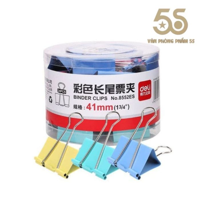 Kẹp Bướm Màu 41mm Deli