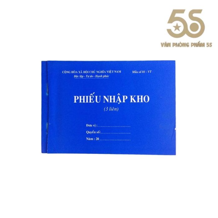 Phiếu Nhập - Xuất Kho Khổ A5 Loại 2, 3 Liên 60 Trang