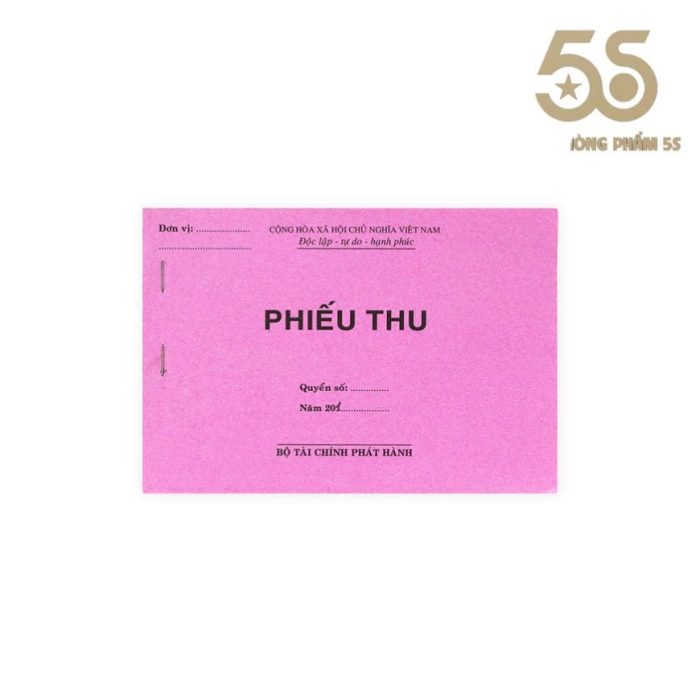 Phiếu Thu - Chi A5 1 Liên Loại Đẹp (13x19cm)